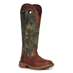 Justin Men's Strike Russet Brown And Camo EH Wide Square Toe Snake Boots