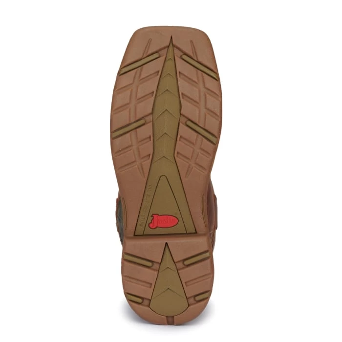 Justin Men's Strike Russet Brown And Camo EH Wide Square Toe Snake Boots 8 Justin Men's Strike Russet Brown And Camo EH Wide Square Toe Snake Boots - Image 6