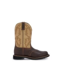 Justin Men's Superintendent Golden Brown And Bone Round Toe Work Boot -Justin Sale Shop JUSE4660 5