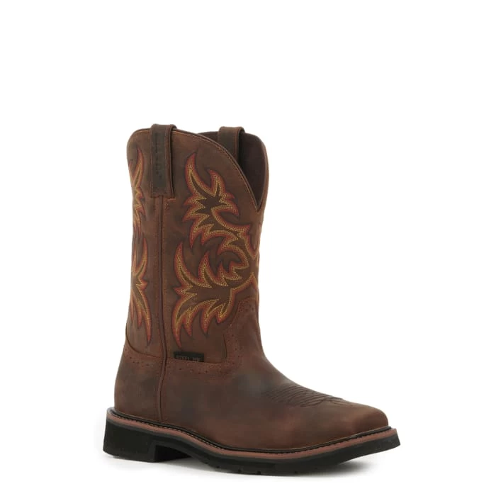 Justin Men's Stampede Driller Dark Brown Square Steel Toe Work Boot 3 Justin Men's Stampede Driller Dark Brown Square Steel Toe Work Boot