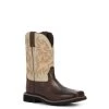 Justin Men's Stampede Driller Copper Brown And Ivory Square Toe Work Boot -Justin Sale Shop JUSE4683 1