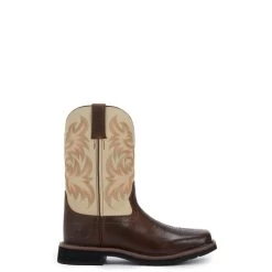 Justin Men's Stampede Driller Copper Brown And Ivory Square Toe Work Boot -Justin Sale Shop JUSE4683 5