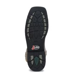 Justin Men's Stampede Driller Dark Brown And Green Square Toe Work Boot -Justin Sale Shop JUSE4687 6