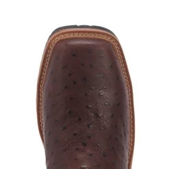 Justin Men's Hybred Derrickman Brown Ostrich Print And Burgundy Waterproof Square Composite Toe Work Boot -Justin Sale Shop JUSE4835 7