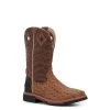 Justin Men's Hybred Derrickman Tan Crocodile Print And Caramel Waterproof Square Composite Toe Work Boot -Justin Sale Shop JUSE4839 1