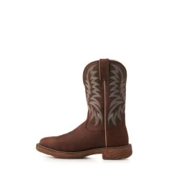 Justin Men's Rush Hickory Brown Wide Square Toe Cowboy Boots -Justin Sale Shop JUSE7400 3