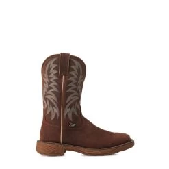 Justin Men's Rush Hickory Brown Wide Square Toe Cowboy Boots -Justin Sale Shop JUSE7400 5
