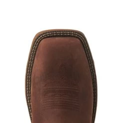 Justin Men's Rush Hickory Brown Wide Square Toe Cowboy Boots -Justin Sale Shop JUSE7400 7