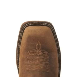 Justin Men's Rush Peanut Tan And Bronze Orange Wide Square Toe Cowboy Boots -Justin Sale Shop JUSE7402 7