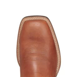 Justin Men's Stampede Canter Whiskey Brown And Tan Wide Square Toe Cowboy Boots -Justin Sale Shop JUSE7511 7