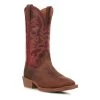 Justin Men's Stampede Brown And Red Wide Square Toe Cowboy Boots -Justin Sale Shop JUSE7610 1