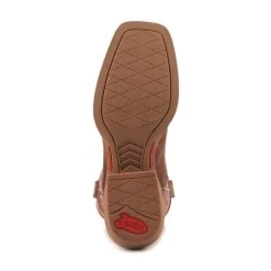Justin Men's Stampede Brown And Red Wide Square Toe Cowboy Boots -Justin Sale Shop JUSE7610 6