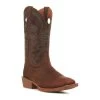 Justin Men's Stampede Dark Brown Wide Square Toe Cowboy Boots -Justin Sale Shop JUSE7613 1