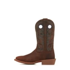 Justin Men's Stampede Dark Brown Wide Square Toe Cowboy Boots -Justin Sale Shop JUSE7613 3