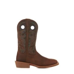 Justin Men's Stampede Dark Brown Wide Square Toe Cowboy Boots -Justin Sale Shop JUSE7613 5