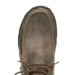 Justin Men's Cappie Distressed Tan Bomber Driving Moc Steel Toe Work Shoe -Justin Sale Shop JUWK237 4