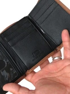 Justin Tri-Fold 2 Tone Black Brown Leather Wallet 1920568W4 -Justin Sale Shop Justin 1920568W4 3