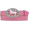 Justin C30201 Kids Lil Beauty Leather Belt With Horse Buckle Pink -Justin Sale Shop Justin Kids Belt C30201 1