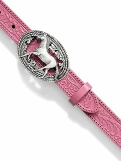 Justin C30201 Kids Lil Beauty Leather Belt With Horse Buckle Pink -Justin Sale Shop Justin Kids Belt C30201 3
