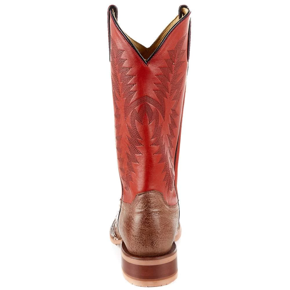 Justin Boots Men`s Vintage Mink Smooth Ostrich 13` Red Top Boot 6 Justin Boots Men`s Vintage Mink Smooth Ostrich 13` Red Top Boot - Image 4