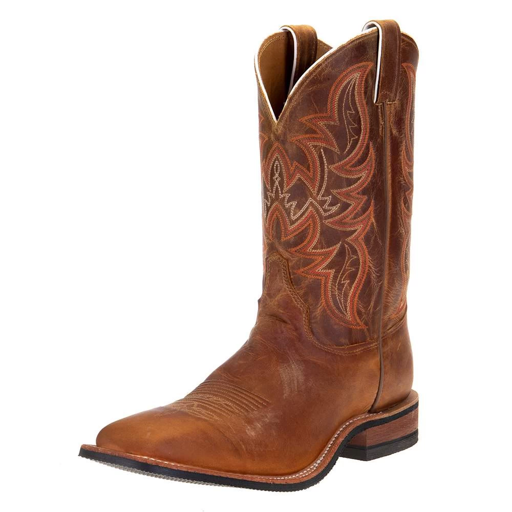 Justin BootsMen`s Brown Distressed Cognac Boot 4 Justin BootsMen`s Brown Distressed Cognac Boot - Image 2