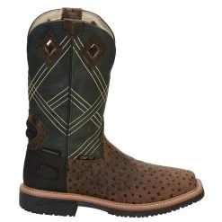 Justin Boots Men's Stampede Hybred Dalhart Brown Ostrich Print Nano Composite Waterproof Work Boot -Justin Sale Shop SE4217 4