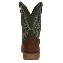 Justin Boots Men's Pecan Brown Water Buffalo 11 Forest Green Top Work Boot -Justin Sale Shop SE7401 4