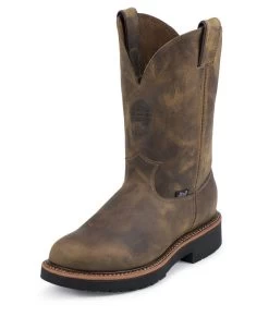 Justin Boots Justin Mens J-Max Pull On Tan Work Boot
