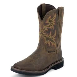 Justin Boots Justin Mens Stampede WP Pull-On Work Boots