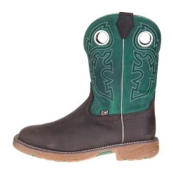 Justin Boot Company Men's H20 Rush Brown 11in. Green Top Soft Toe Work Boot -Justin Sale Shop WK4339 2