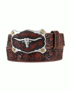 Justin Sale Shop 39 Justin C11194 Mens Classic Longhorn Leather Belt Brown