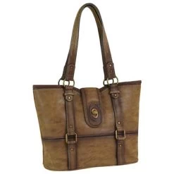 Justin Burnished Leather Tote Bag