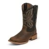 Justin Boots Justin Kids Bent Rail Collection Coyote Brown Vamp Midnight Black Upper 380JR -Justin Sale Shop n2551777207254577156 2 5