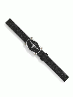Justin C11193 Mens Classic Longhorn Leather Belt Black -Justin Sale Shop pnzd8wb6
